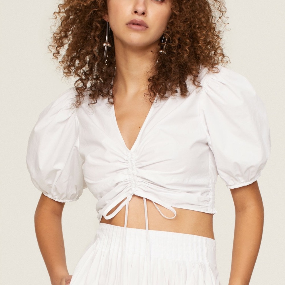 Puff sleeve crop top Derek Lam Collective